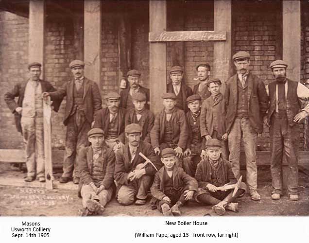 Usworth Colliery Masons- 1905