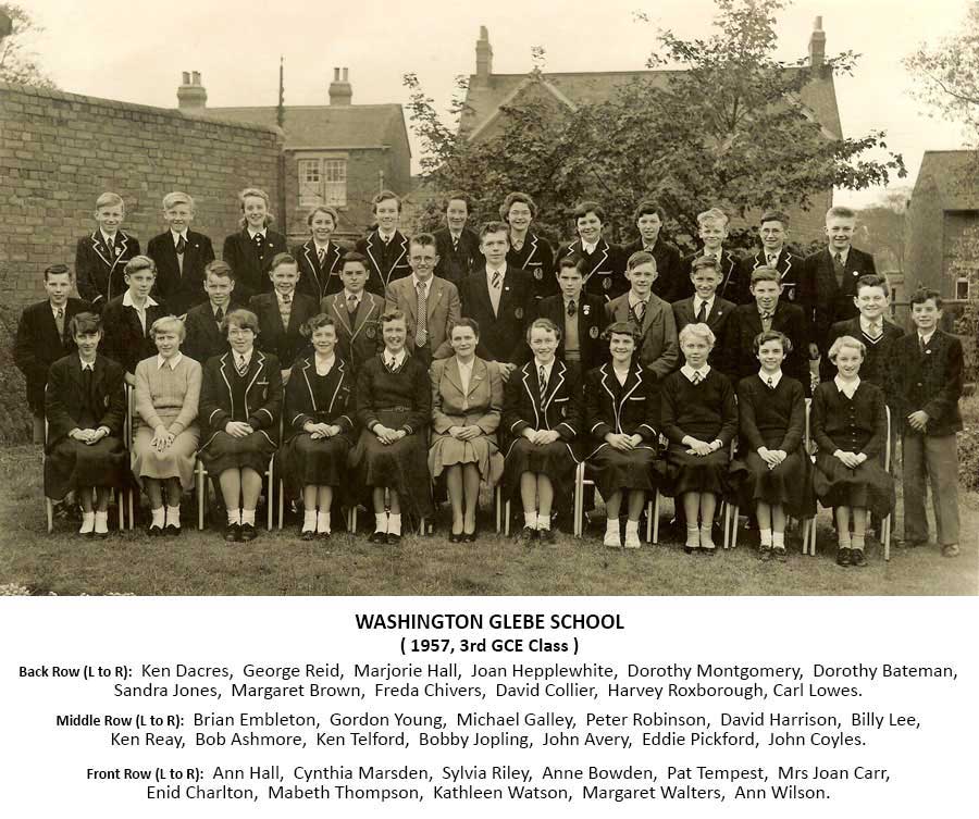 Glebe School - 1957, 3rd GCE Class