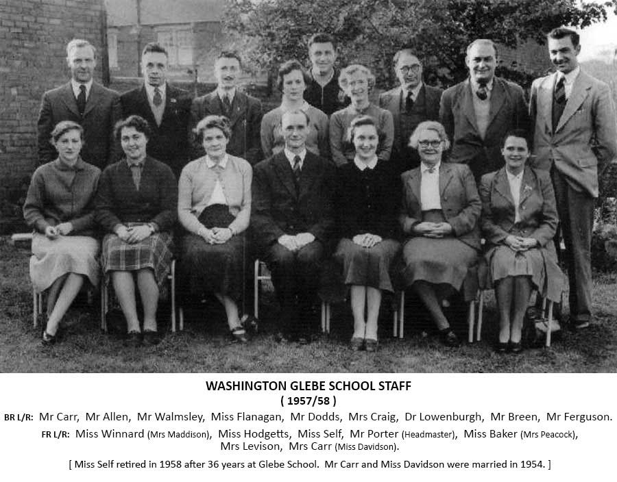 Glebe School - Staff, 1957/58