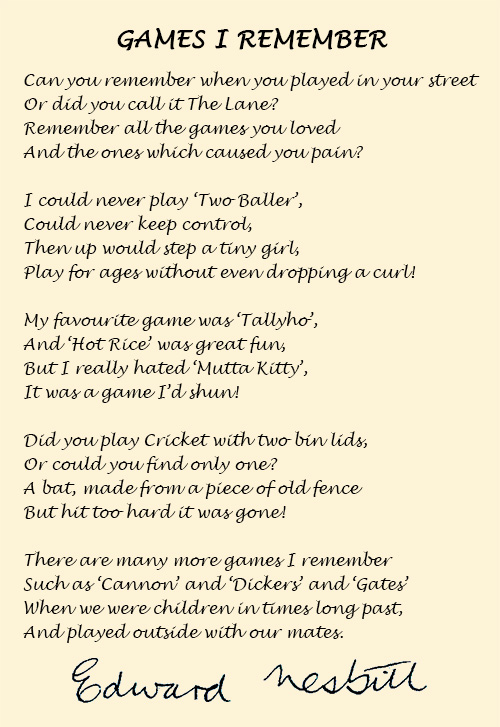 Games: Poem by Edward Nesbitt