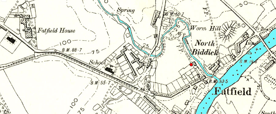 Map of Biddick Burn